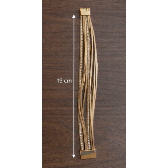 Bransoletka z cyrkoniami i złotymi obręczami – elegancki blask w nowoczesnym wydaniu.