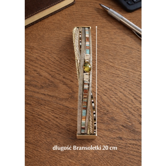 Bransoletka z ozdobnym kamieniem i magnetycznym zapięciem – naturalna elegancja na co dzień.