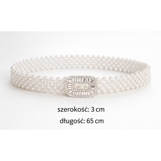 Elastyczny pasek z pereł – elegancki akcent zmieniający stylizację.