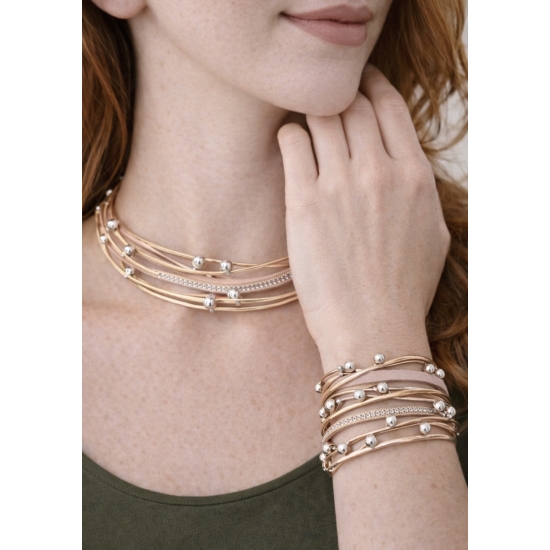 Elegancki choker z możliwością noszenia jako bransoletka, z wygodnym magnetycznym zapięciem – uniwersalna biżuteria 2w1.