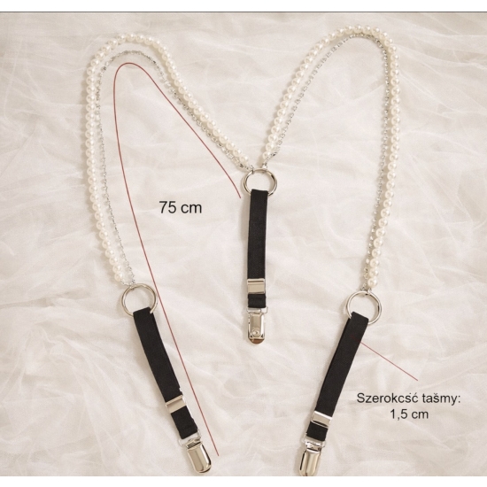 Eleganckie szelki z perłowymi zdobieniami – stylowy dodatek, który łączy klasykę z modowym charakterem.