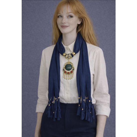 Szal z dekoracyjnym wykończeniem – kolor, ruch i charakter w jednym detalu.