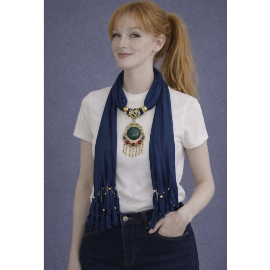 Szal z dekoracyjnym wykończeniem – kolor, ruch i charakter w jednym detalu.